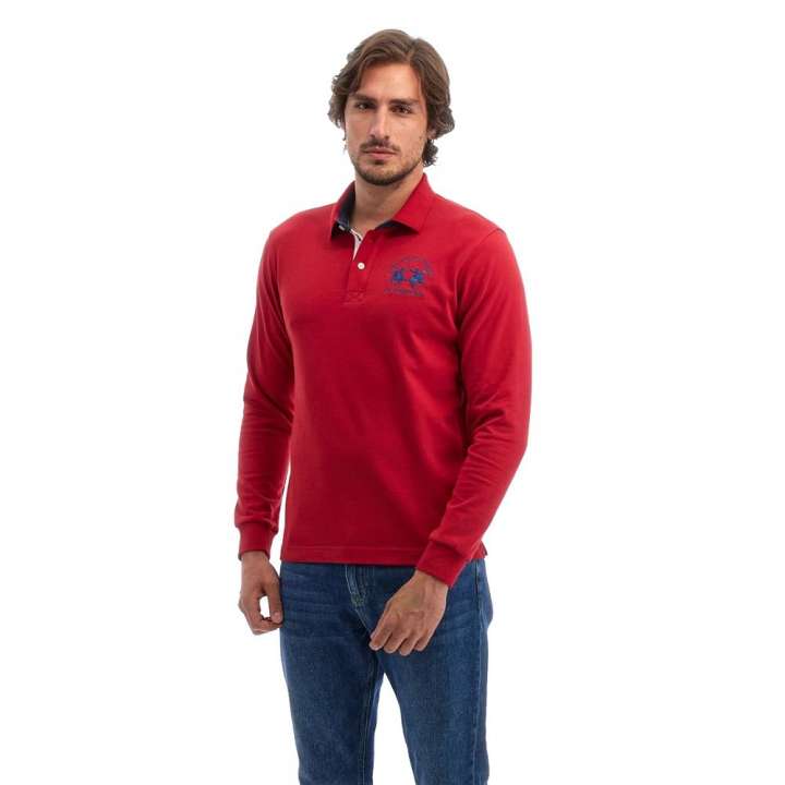 Priser på La Martina Red Cotton Polo Shirt