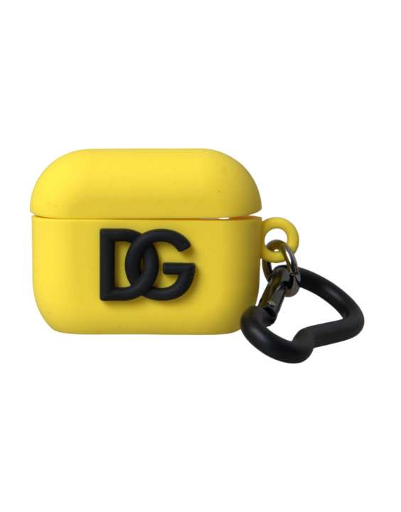 Priser på Dolce & Gabbana Yellow Silicone Logo Embossed Airpods Case