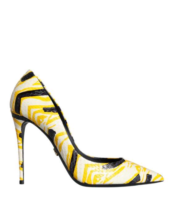 Priser på Dolce & Gabbana Multicolor Stripes Leather High Heels Pumps Shoes