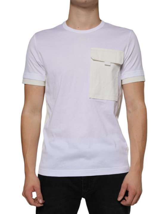 Priser på Dolce & Gabbana White Cotton Pocket Short Sleeves T-shirt