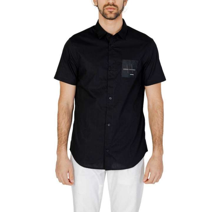 Priser på Armani Exchange Black Cotton Shirt