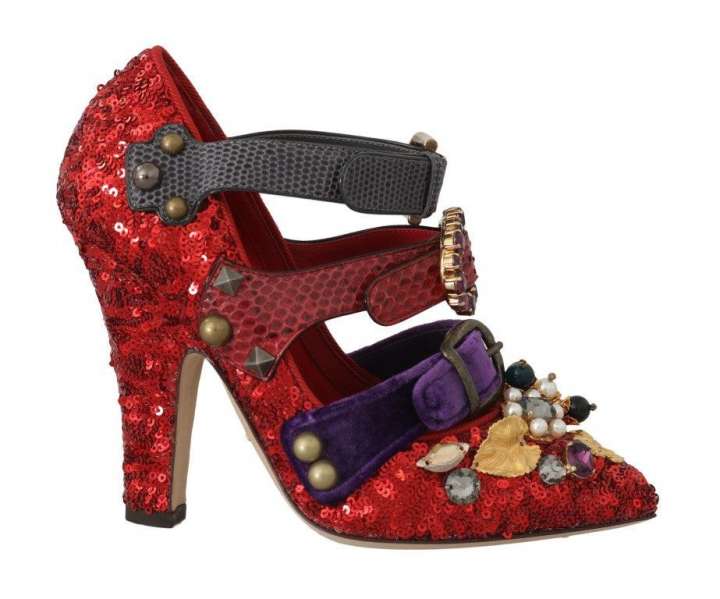 Priser på Dolce & Gabbana Red Bellucci Alta Moda Embellished Pumps