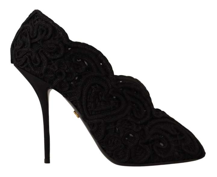 Priser på Dolce & Gabbana Elegant Black Lace Stiletto Heels