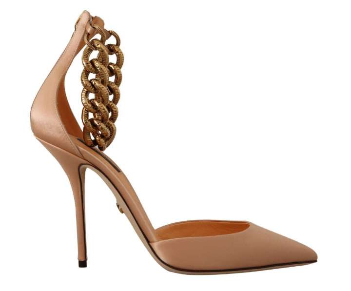 Priser på Dolce & Gabbana Elegant Beige Silk Ankle Strap Pumps