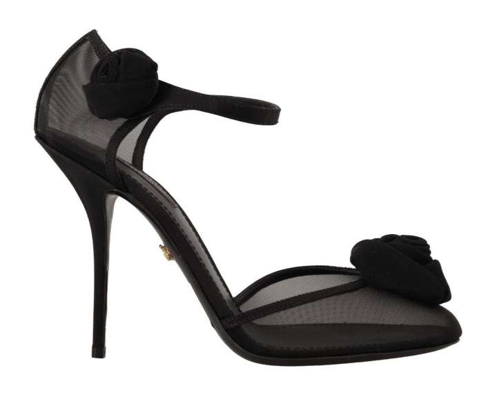 Priser på Dolce & Gabbana Elegant Black Mesh Heels Pumps