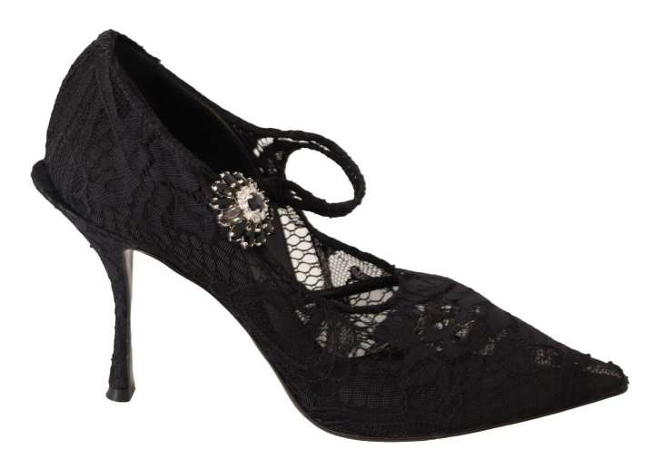 Priser på Dolce & Gabbana Elegant Black Lace Stiletto Pumps