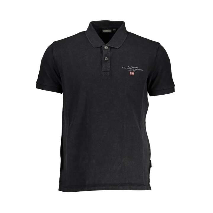 Priser på Napapijri Black Cotton Men Polo Shirt