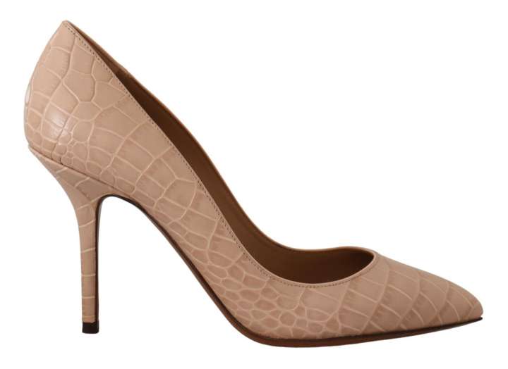 Priser på Dolce & Gabbana Elegant Nude Leather Kitten Heels Pumps