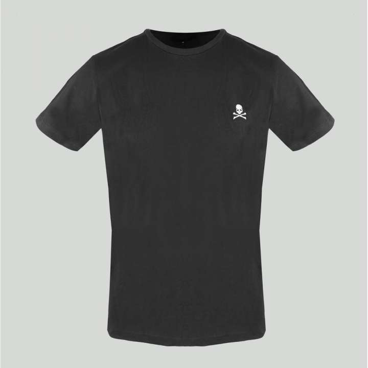 Priser på Philipp Plein Elite Black Cotton T-Shirt with Signature Embroidery