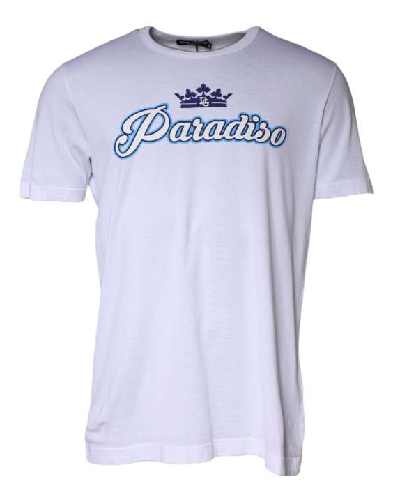 Priser på Dolce & Gabbana White Paradiso Cotton Shorts Sleeves T-shirt