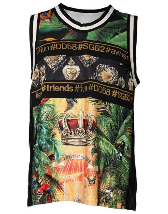 Priser på Dolce & Gabbana Multicolor Tropical Sleeveless Tank T-shirt