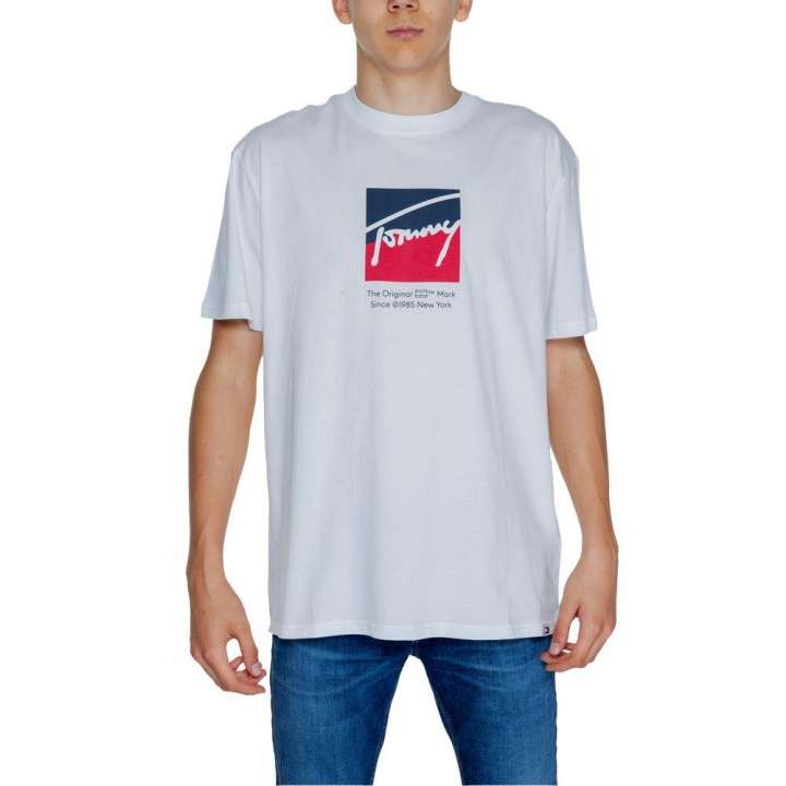 Priser på Tommy Hilfiger Jeans White Cotton Rigenerato T-Shirt