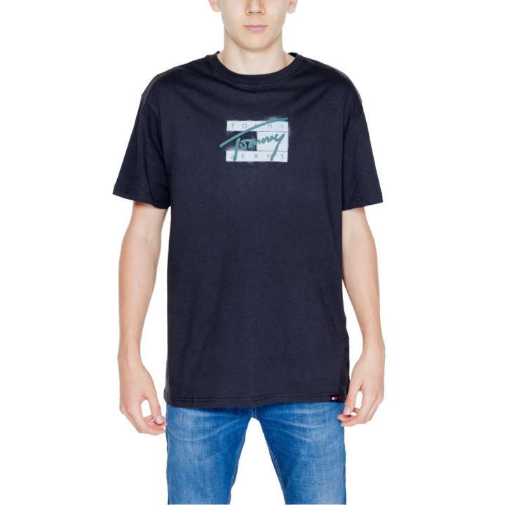 Priser på Tommy Hilfiger Jeans Black Cotton Rigenerato T-Shirt