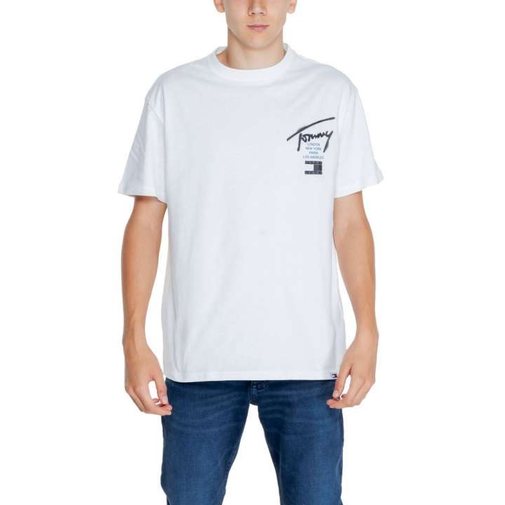 Priser på Tommy Hilfiger Jeans White Cotton Rigenerato T-Shirt