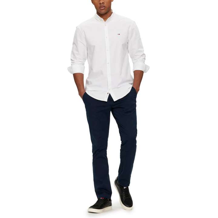 Priser på Tommy Hilfiger Jeans White Cotton Shirt