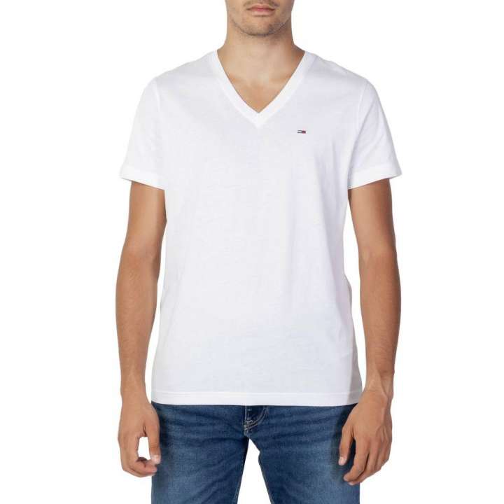 Priser på Tommy Hilfiger Jeans White Cotton T-Shirt