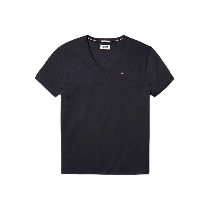 Priser på Tommy Hilfiger Jeans Black Cotton T-Shirt