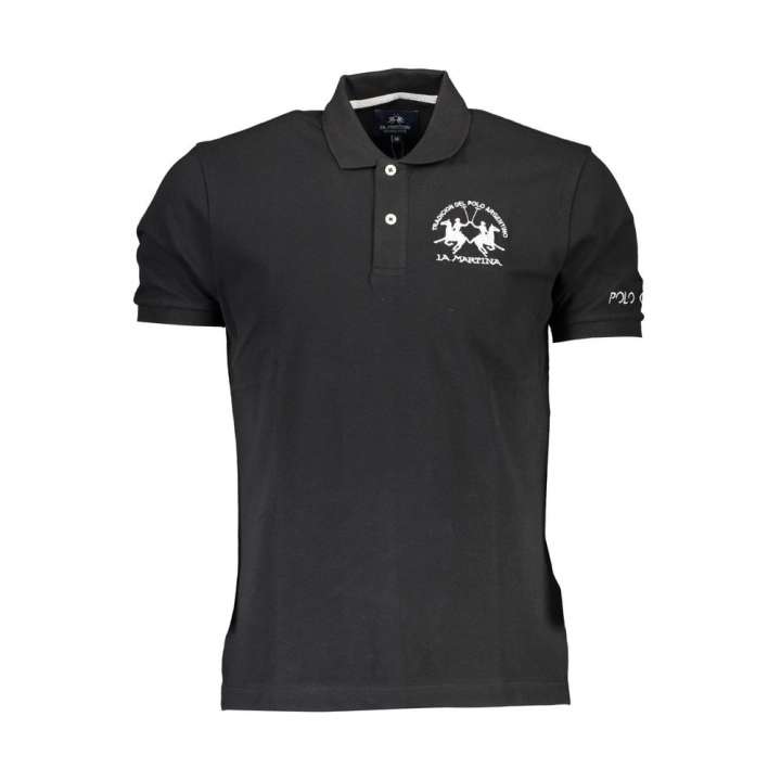 Priser på La Martina Black Cotton Men Polo Shirt