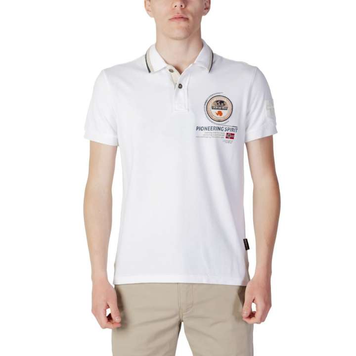 Priser på Napapijri White Cotton Polo Shirt