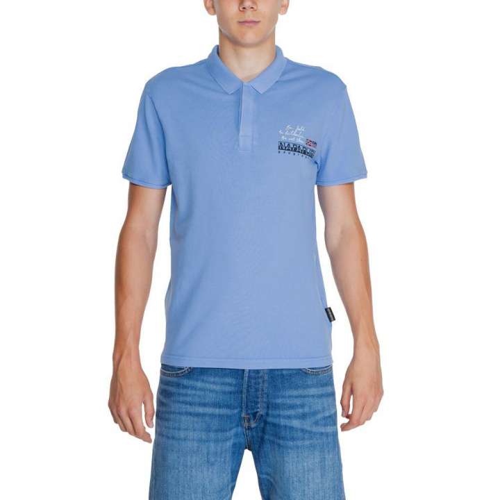 Priser på Napapijri Blue Cotton Polo Shirt