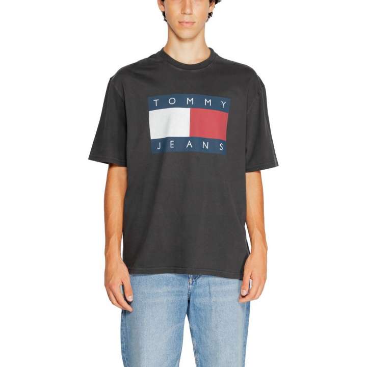 Priser på Tommy Hilfiger Jeans Black Cotton T-Shirt