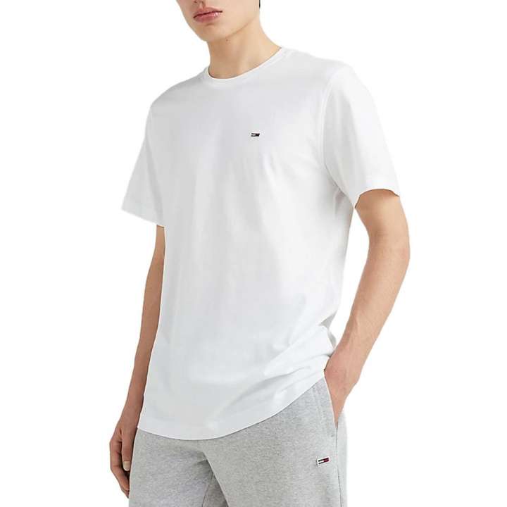 Priser på Tommy Hilfiger Jeans White Cotton T-Shirt