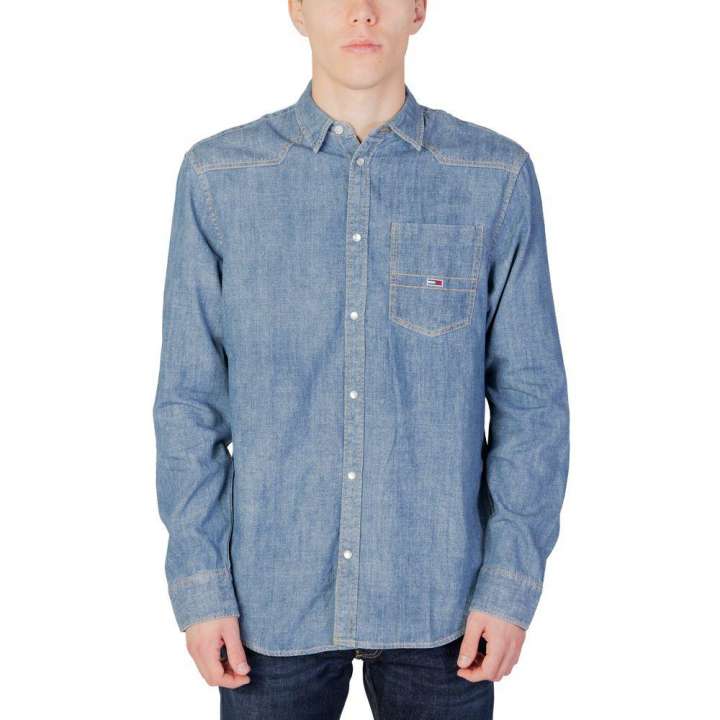 Priser på Tommy Hilfiger Jeans Blue Cotton Shirt