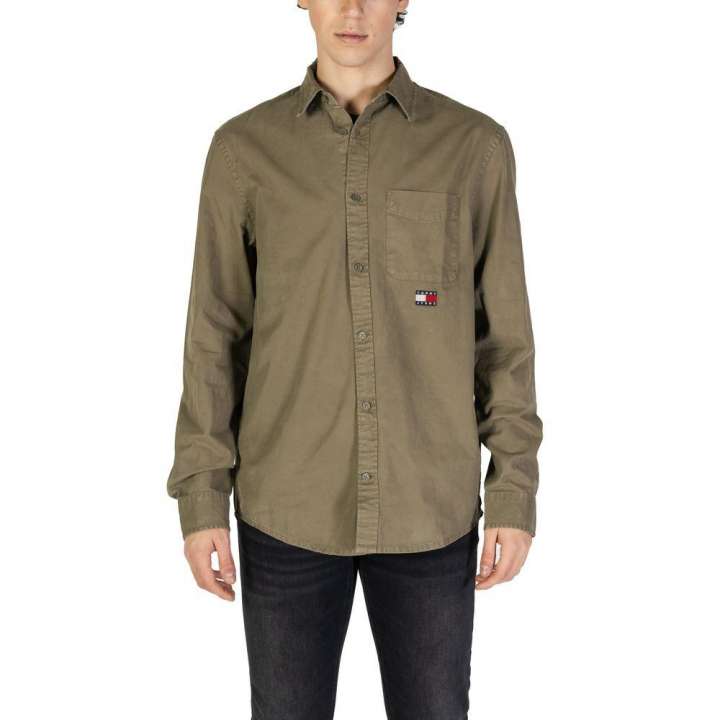 Priser på Tommy Hilfiger Jeans Green Cotton Rigenerato Shirt