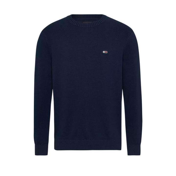 Priser på Tommy Hilfiger Jeans Blue Organic Cotton Sweater