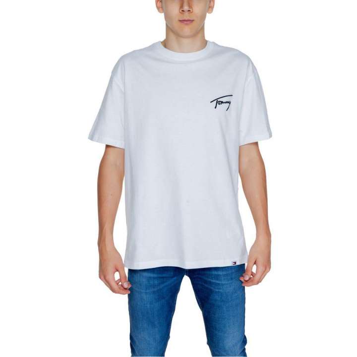 Priser på Tommy Hilfiger Jeans White Cotton T-Shirt