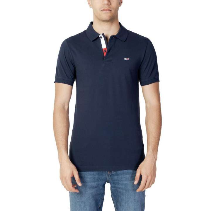 Priser på Tommy Hilfiger Jeans Blue Cotton Polo Shirt