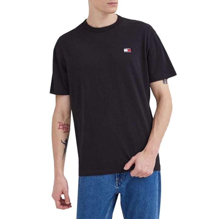 Priser på Tommy Hilfiger Jeans Black Organic Cotton T-Shirt