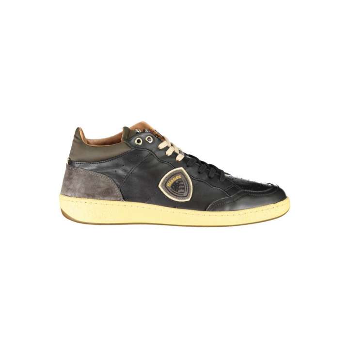 Priser på Blauer Sleek Black Lace-Up Sneakers with Contrast Details