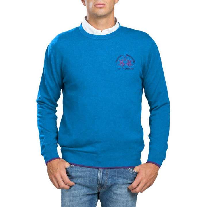 Priser på La Martina Light Blue Acrylic Sweater