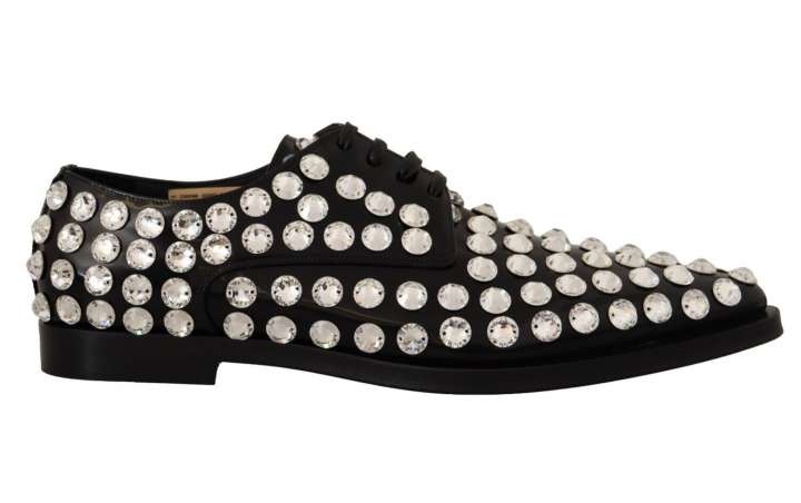 Priser på Dolce & Gabbana Crystal-Embellished Leather Formal Flats