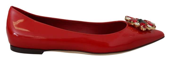 Priser på Dolce & Gabbana Red Suede Crystal Loafers - Exquisite Elegance