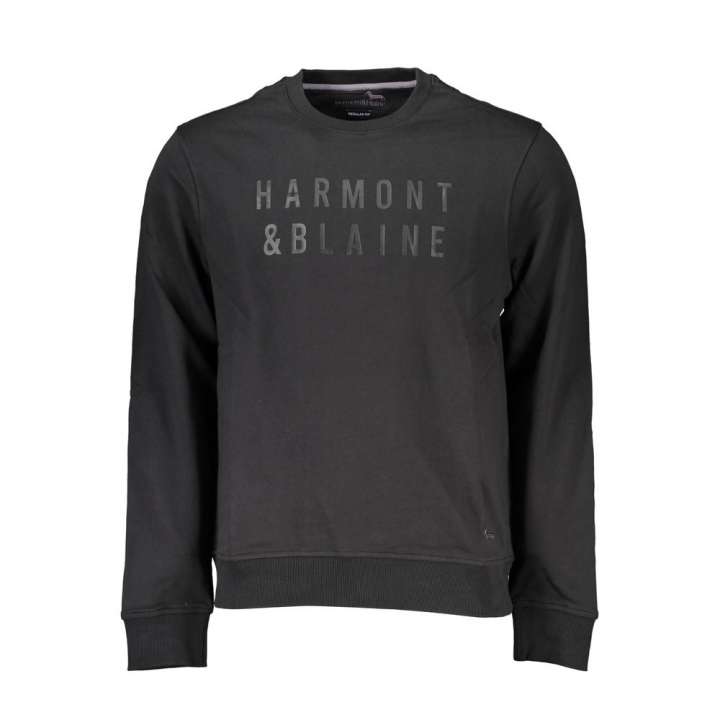 Priser på Harmont & Blaine Sleek Black Long-Sleeved Crew Neck Sweatshirt