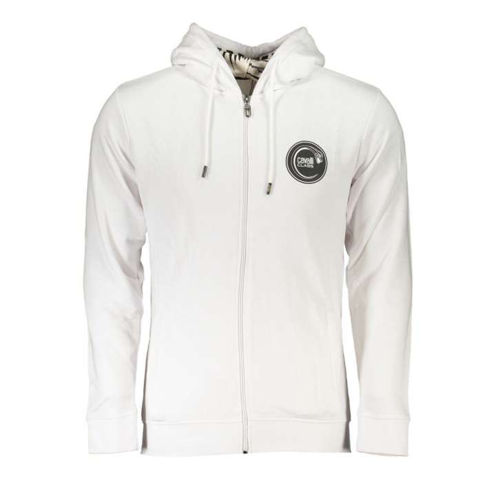 Priser på Cavalli Class White Cotton Men Sweatshirt