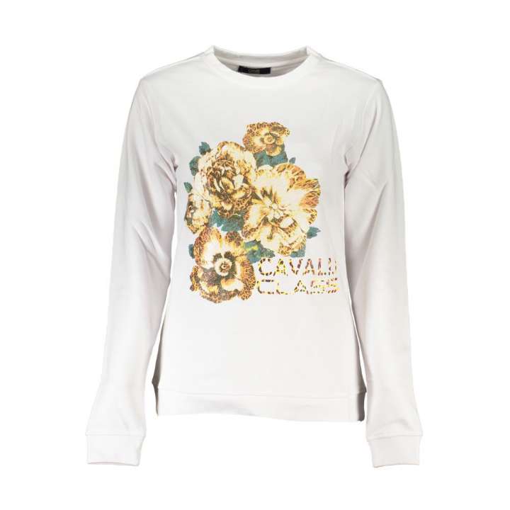 Priser på Cavalli Class White Cotton Sweater