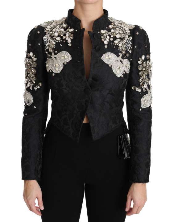 Priser på Dolce & Gabbana Elegant Black Silver Baroque Jacket