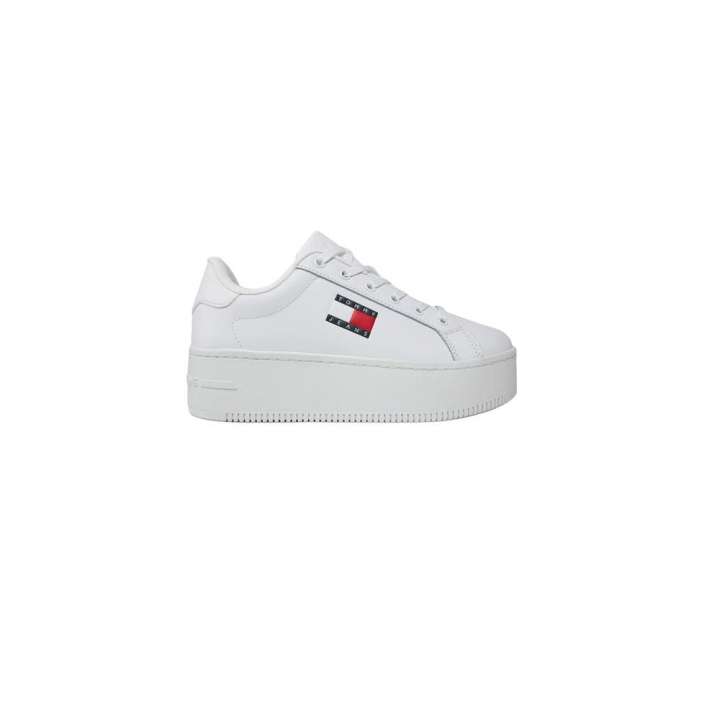 Priser på Tommy Hilfiger Jeans White Leather Sneaker