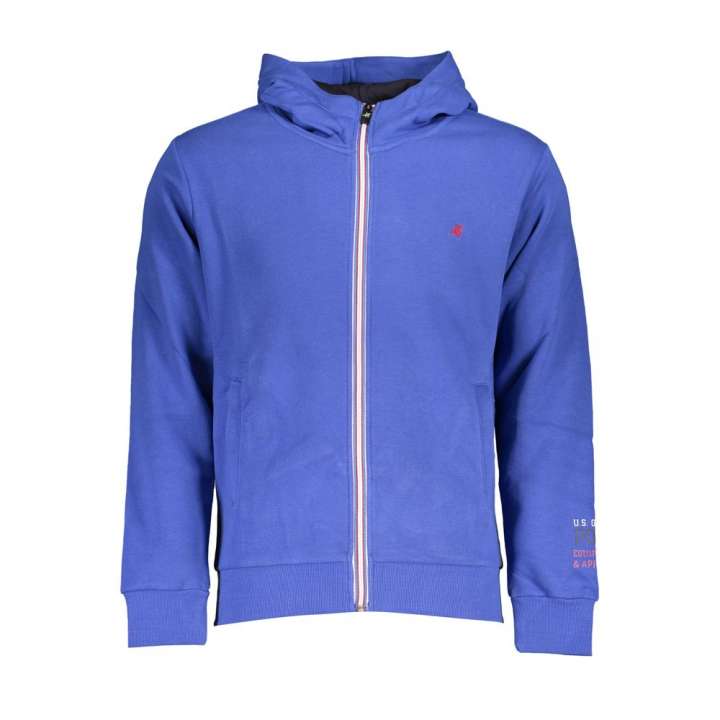 Priser på U.S. Grand Polo Chic Blue Hooded Fleece Sweatshirt with Embroidery