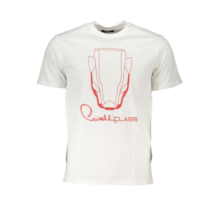 Priser på Cavalli Class White Cotton T-Shirt