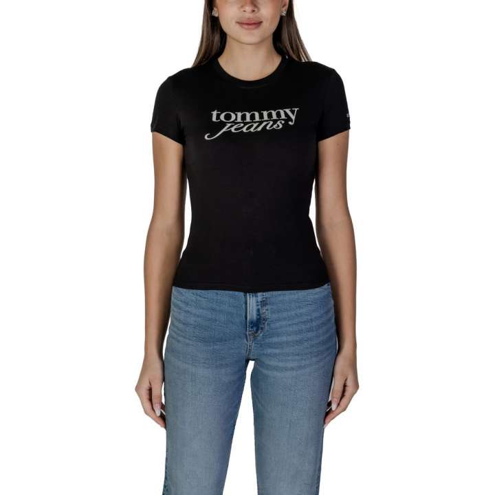 Priser på Tommy Hilfiger Jeans Black Cotton Rigenerato Tops & T-Shirt