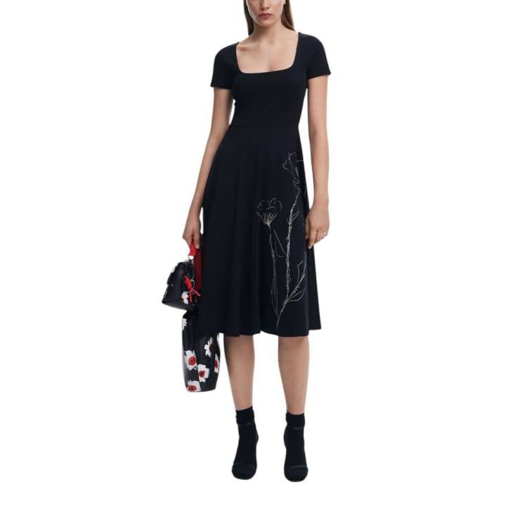 Priser på Desigual Black Cotton Dress