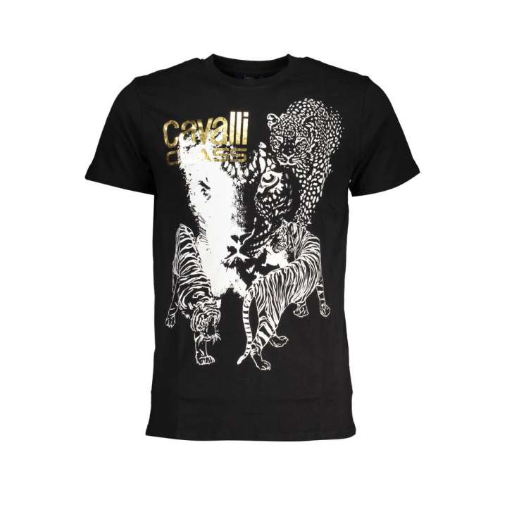 Priser på Cavalli Class Black Cotton T-Shirt