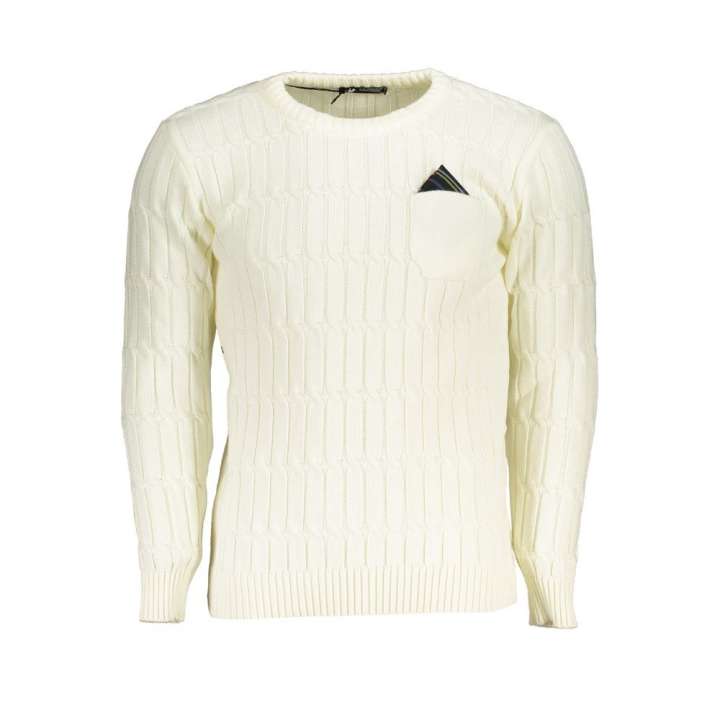 Priser på U.S. Grand Polo Elegant Twisted Crew Neck Sweater in White