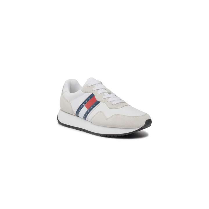 Priser på Tommy Hilfiger Jeans White Suede Sneaker