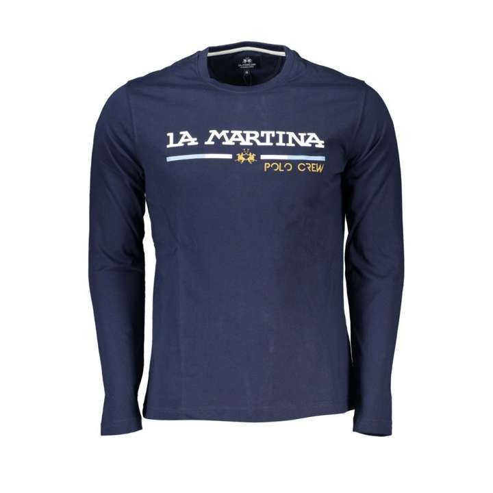 Priser på La Martina Chic Blue Crew Neck Embroidered T-Shirt