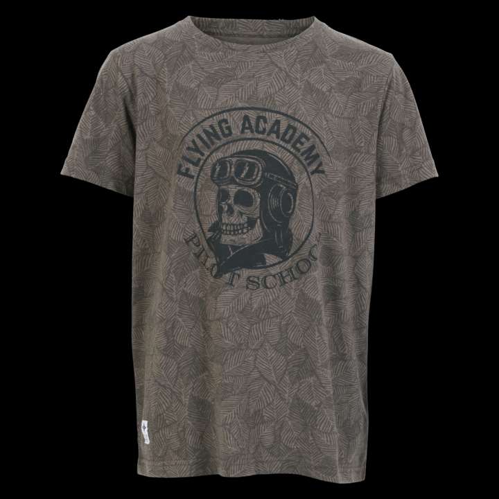 Priser på N.O.H.R. Drenge T-shirt - Asphalt AOP Leaves - 146/152